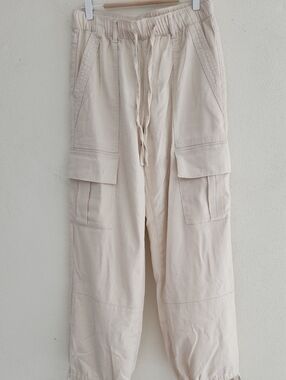 Habitual Cream Cargo Drawstring Trousers